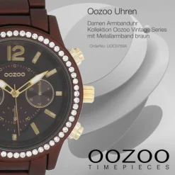 Oozoo Unisex Armbanduhr Vintage Series Analog Metall braun UOC5769A