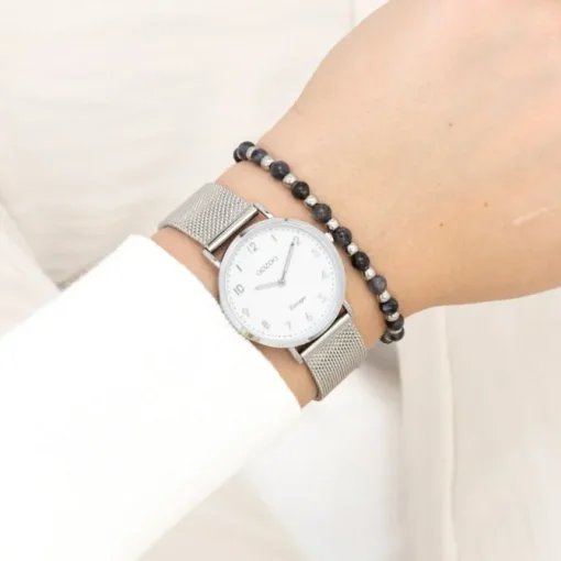 Oozoo Unisex Armbanduhr Vintage Series Analog Metall silber UOC20345