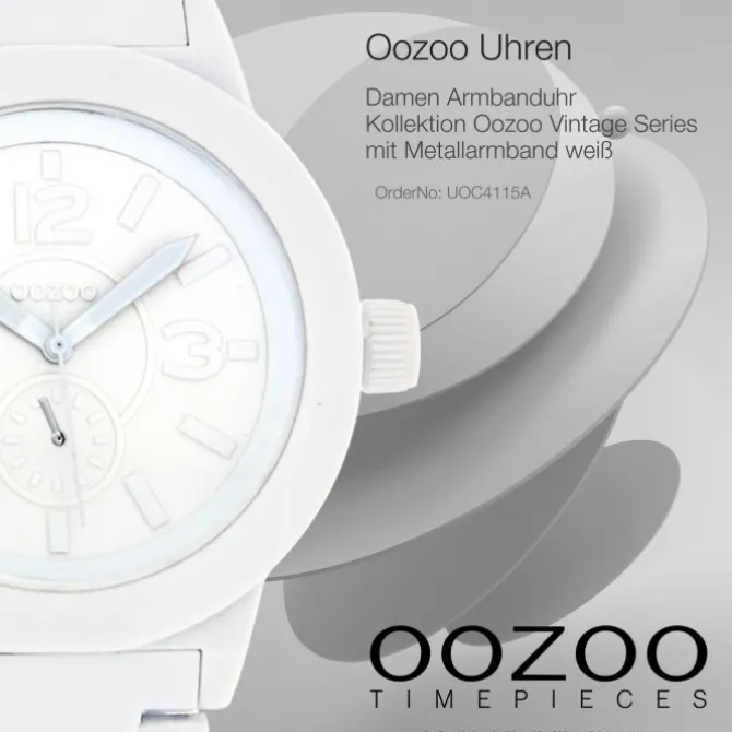 Oozoo Unisex Armbanduhr Vintage Series Analog Kunststoff weiß UOC4115A