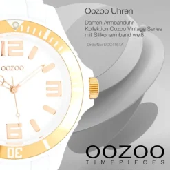 Oozoo Unisex Armbanduhr Vintage Series Analog Silikon weiß UOC4161A