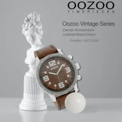 Oozoo Unisex Armbanduhr Vintage Series Analog Leder braun UOC3132A