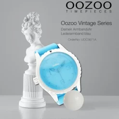 Oozoo Unisex Armbanduhr Vintage Series Analog Leder blau UOC3671A