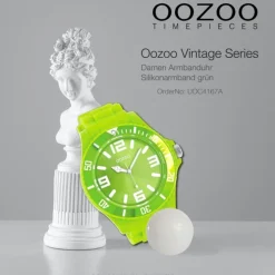 Oozoo Unisex Armbanduhr Vintage Series Analog Silikon grün UOC4167A