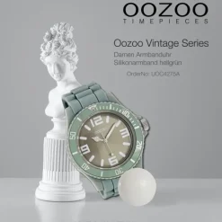 Oozoo Unisex Armbanduhr Vintage Series Analog Silikon hellgrün UOC4275A
