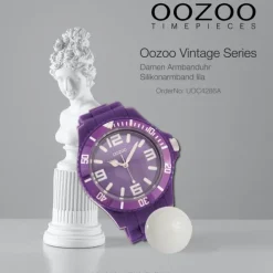 Oozoo Unisex Armbanduhr Vintage Series Analog Silikon lila UOC4286A
