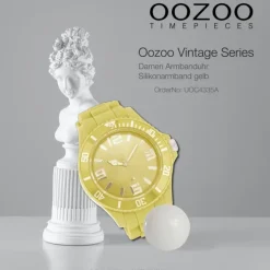 Oozoo Unisex Armbanduhr Vintage Series Analog Silikon gelb UOC4335A