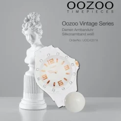 Oozoo Unisex Armbanduhr Vintage Series Analog Silikon weiß UOC4337A