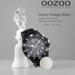 Oozoo Unisex Armbanduhr Vintage Series Analog Silikon schwarz UOC4829A