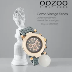 Oozoo Unisex Armbanduhr Vintage Series Analog Kunststoff grau UOC4883A