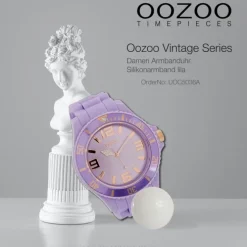 Oozoo Unisex Armbanduhr Vintage Series Analog Silikon lila UOC5036A