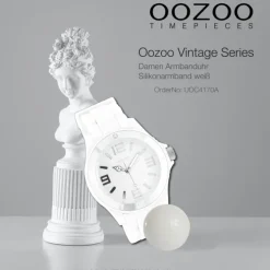 Oozoo Unisex Armbanduhr Vintage Series Analog Silikon weiß UOC4170A