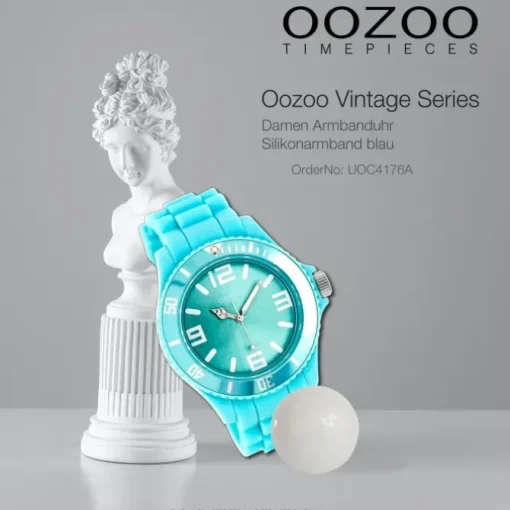Oozoo Unisex Armbanduhr Vintage Series Analog Silikon blau UOC4176A