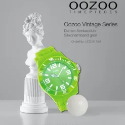Oozoo Unisex Armbanduhr Vintage Series Analog Silikon grün UOC4178A