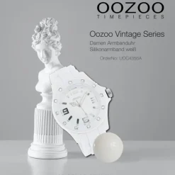 Oozoo Unisex Armbanduhr Vintage Series Analog Silikon weiß UOC4356A