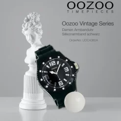 Oozoo Unisex Armbanduhr Vintage Series Analog Silikon schwarz UOC4360A