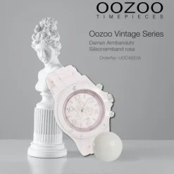 Oozoo Unisex Armbanduhr Vintage Series Analog Silikon rosa UOC4833A