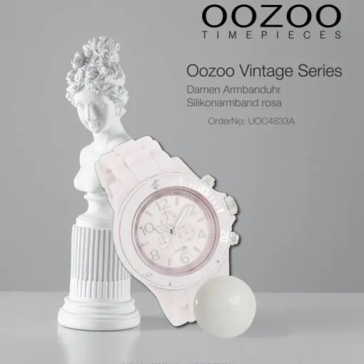 Oozoo Unisex Armbanduhr Vintage Series Analog Silikon rosa UOC4833A