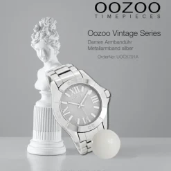 Oozoo Unisex Armbanduhr Vintage Series Analog Metall silber UOC5701A