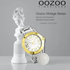 Oozoo Unisex Armbanduhr Vintage Series Analog Metall silber UOC5703A