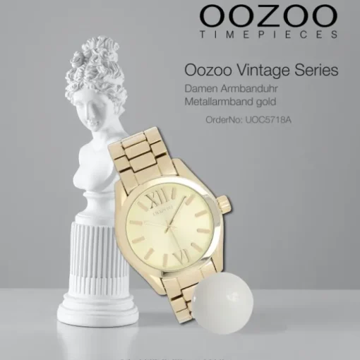 Oozoo Unisex Armbanduhr Vintage Series Analog Metall gold UOC5718A