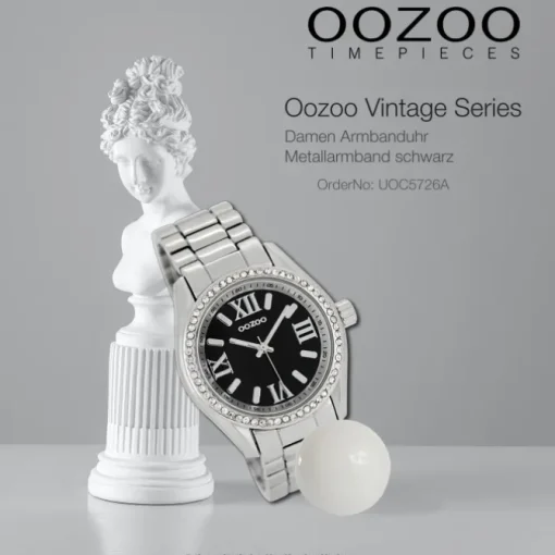 Oozoo Unisex Armbanduhr Vintage Series Analog Metall schwarz UOC5726A
