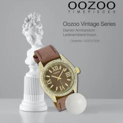 Oozoo Unisex Armbanduhr Vintage Series Analog Leder braun UOC5733A