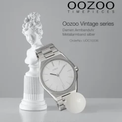 Oozoo Unisex Armbanduhr Vintage Series Analog Metall silber UOC10336