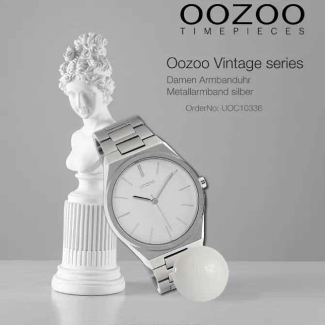 Oozoo Unisex Armbanduhr Vintage Series Analog Metall silber UOC10336