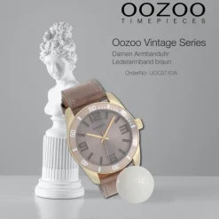 Oozoo Unisex Armbanduhr Vintage Series Analog Leder braun UOC5743A