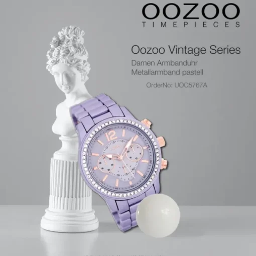 Oozoo Unisex Armbanduhr Vintage Series Analog Metall pastell lila UOC5767A