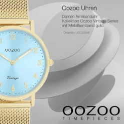 Oozoo Unisex Armbanduhr Vintage Series Analog Metall gold UOC20348