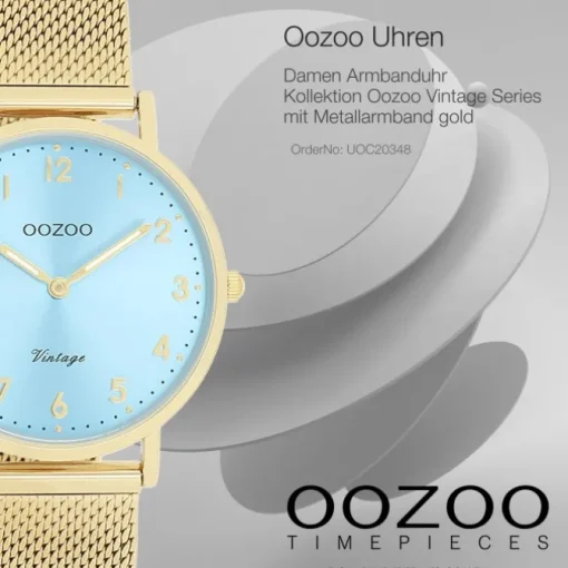 Oozoo Unisex Armbanduhr Vintage Series Analog Metall gold UOC20348