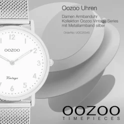 Oozoo Unisex Armbanduhr Vintage Series Analog Metall silber UOC20345