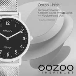 Oozoo Unisex Armbanduhr Vintage Series Analog Metall silber UOC20346