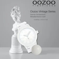 Oozoo Unisex Armbanduhr Vintage Series Analog Kunststoff weiß UOC4115A