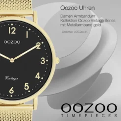Oozoo Unisex Armbanduhr Vintage Series Analog Metall gold UOC20344