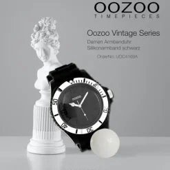 Oozoo Unisex Armbanduhr Vintage Series Analog Silikon schwarz UOC4169A