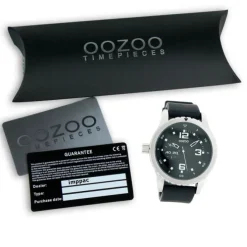 Oozoo Unisex Armbanduhr Vintage Series Analog Leder schwarz UOC3679A