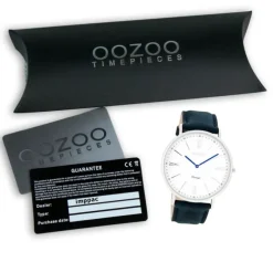 Oozoo Unisex Armbanduhr Vintage Analog Leder blau UOC7343A