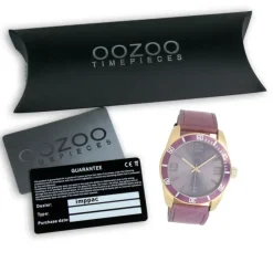 Oozoo Unisex Armbanduhr Vintage Series Analog Leder pastell lila UOC5744A