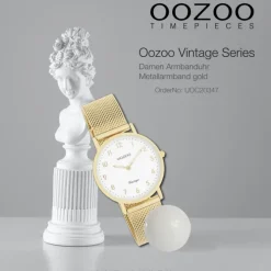 Oozoo Unisex Armbanduhr Vintage Series Analog Metall gold UOC20347