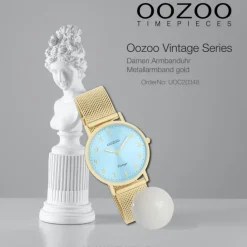 Oozoo Unisex Armbanduhr Vintage Series Analog Metall gold UOC20348