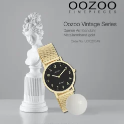 Oozoo Unisex Armbanduhr Vintage Series Analog Metall gold UOC20349