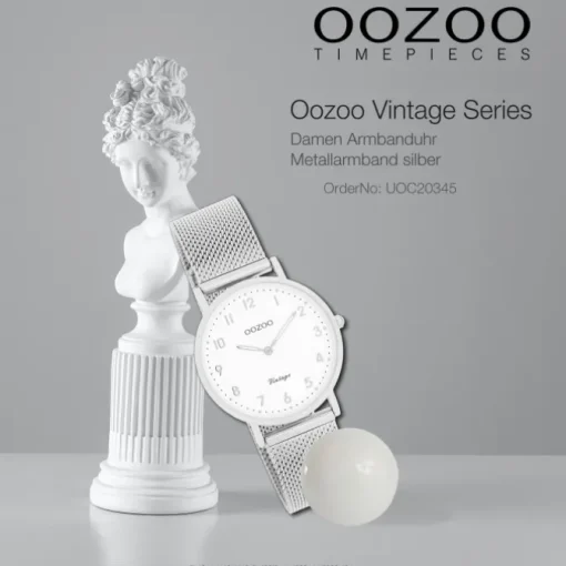Oozoo Unisex Armbanduhr Vintage Series Analog Metall silber UOC20345