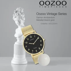 Oozoo Unisex Armbanduhr Vintage Series Analog Metall gold UOC20344