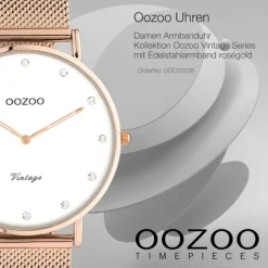 Oozoo Unisex Armbanduhr Vintage Series C20238 Analog Edelstahl roségold UOC20238