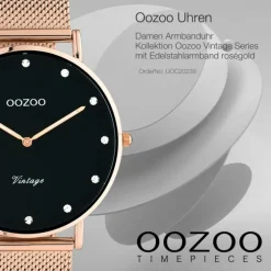 Oozoo Unisex Armbanduhr Vintage Series C20239 Analog Edelstahl roségold UOC20239