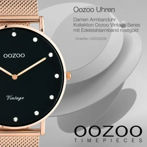 Oozoo Unisex Armbanduhr Vintage Series C20239 Analog Edelstahl roségold UOC20239
