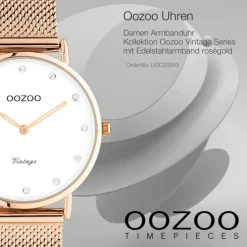 Oozoo Unisex Armbanduhr Vintage Series C20243 Analog Edelstahl roségold UOC20243