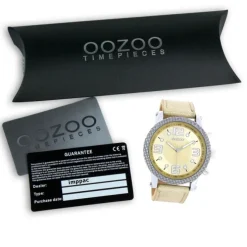 Oozoo Unisex Armbanduhr Vintage Series Analog Leder beige hellbraun UOC4318A